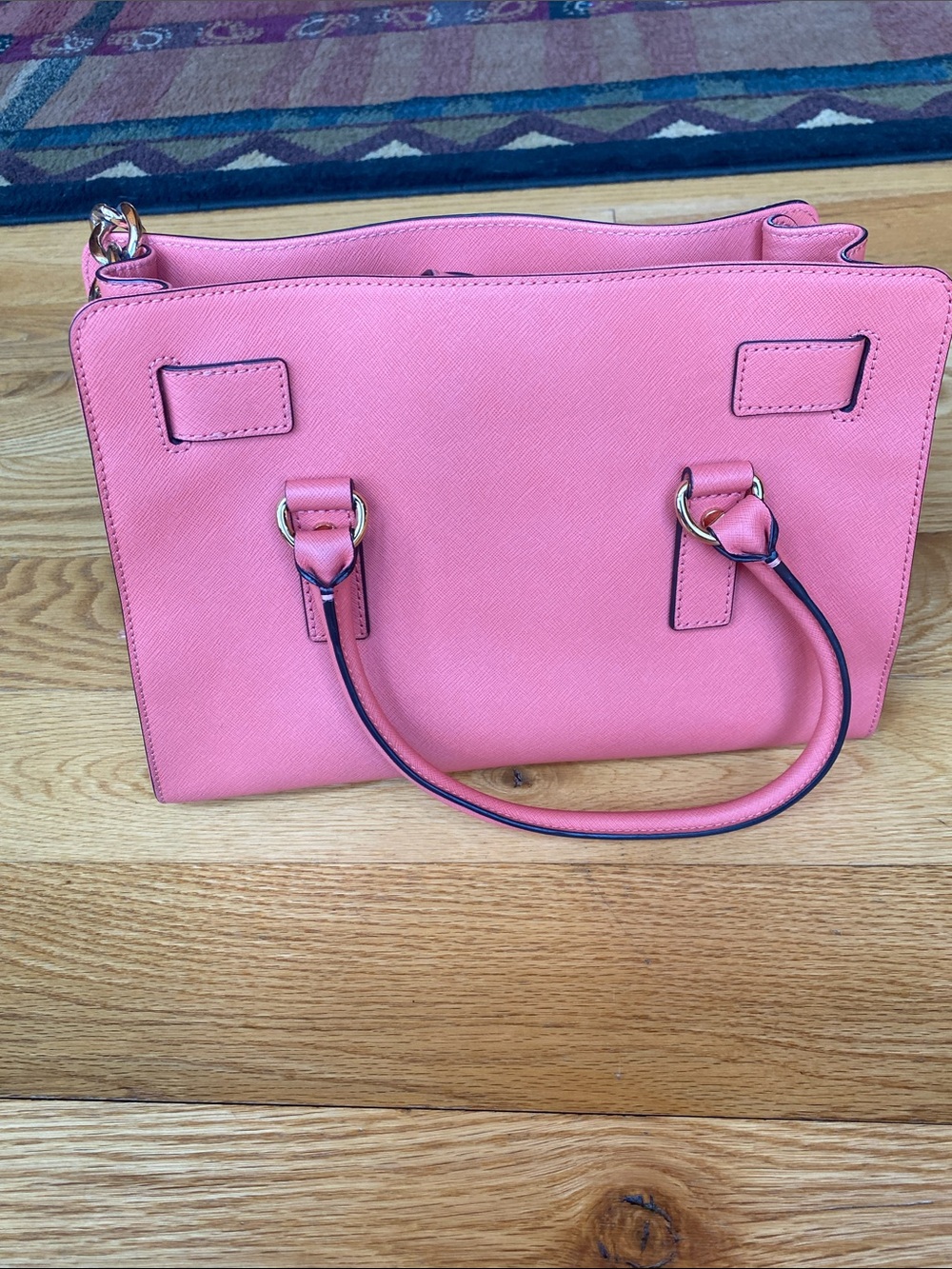 Michael Kors Pink/coral Saffiano Satchel with Gold Hardware - Picture 2 of 4